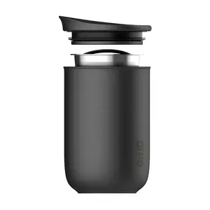 Taza de Café de Porcelana China Azul de Doble Pared Personalizada con Tapa, Taza de Viaje de Cerámica de 360 ml, Aislamiento Térmico Ecológico para Camping - Product Image 2