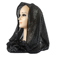 Nouveau en stock : Foulard uni à sequins, châle brillant en maille à sequins, hijab léger pour femme, écharpe de tête pour femme