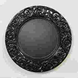 <b>Black</b> Charger <b>Plates</b> & Restaurant Dinnerware Sets Elegant <b>Plate</b> Chargers, Serving Dishes & Plastic Dinner <b>Plates</b> for Catering - Product Image 1