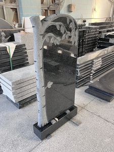 Nueva lápida de granito negro Grandee, estilo ruso tradicional, con tallado de árbol, monumentos, lápida funeraria - Product Image 2