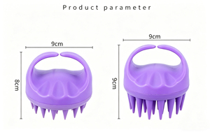 Brosse à shampooing en silicone portable pour le massage du cuir chevelu, avec des dents longues et courtes pour les soins capillaires - Product Image 3