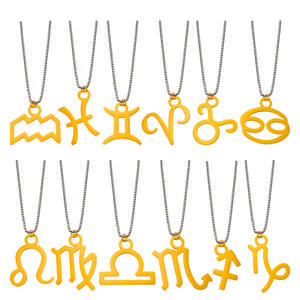 Collar con Signo Zodiacal de Acero Inoxidable, Chapado en Oro de 18K PVD, Colgante de Horóscopo, Cadena Hipoalergénica, Resistente al Deslustre, en Stock - Product Image 6