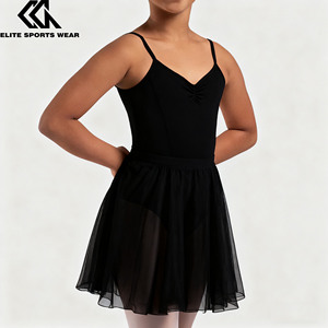 댄스 스튜디오 키즈 연습 스커트를위한 쉬폰 짧은 원형 소녀 스커트 트레이닝 댄스웨어 - Product Image 5