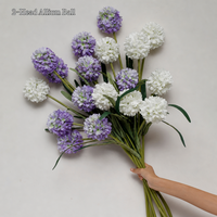 Fleur artificielle HGA, mélange de fleurs violet clair, branche en soie à 2 têtes, 88 cm, style nordique, réaliste, faite à la main, pour la décoration de la maison