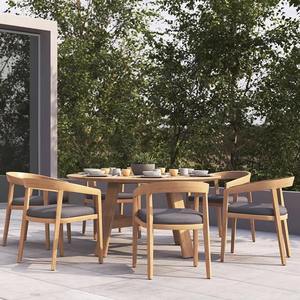 Conjunto de mesa y sillas de teca para jardín, impermeable, redondo, para patio, balcón, villa, terraza. - Product Image 4