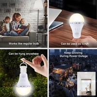 Haute capacité 2200mAh Rechargeable LED A70 ampoule lumières 9W/12W éclairage d'urgence Camping maison 3 couleurs CCT fait plastique Durable