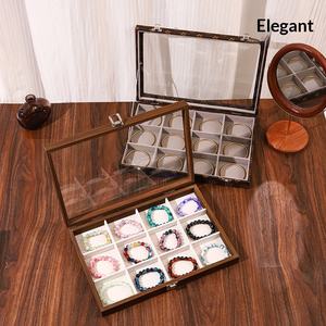 Boîte <span class=keywords><strong>de</strong></span> rangement pour bijoux en cristal anti-poussière avec couvercle, style européen rectangulaire, boîte <span class=keywords><strong>de</strong></span> collection à fermeture à pression - Product Image 4