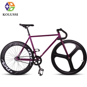 Vélo de piste professionnel à vitesses fixes en acier à haute teneur en carbone, avec roue à trois brins en alliage de magnésium et freins V doubles pour la <span class=keywords><strong>course</strong></span> sur piste - Product Image 3