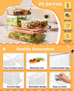 Poêle GN en plastique PC noir de taille 1/1, récipient alimentaire commercial certifié NSF, résistant à la chaleur et durable - Product Image 4