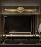 Applique Murale Vintage en Laiton Massif pour Salle de Bain, Couloir, Restaurant – Style Industriel Noir et Or – Luminaire Mural Décoratif pour Miroir – Amérique du Nord