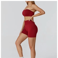 Ensemble de sport yoga sans couture respirant pour femme, taille haute évidée, extensible dans les quatre sens, séchage rapide, Spandex/Nylon