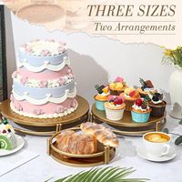 Ensemble de supports à gâteaux en métal doré, présentoir rond pour table de desserts, pour mariage, anniversaire, fête, cupcakes, pâtisseries, bonbons, plateau à gâteaux en métal