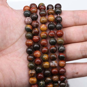 <b>Red</b> Picasso Stone Beads Round Loose Beads For <b>Bracelet</b> Making 6mm Natural Stone Jewelry Making Supplies Yiwu Origin - Product Image 3