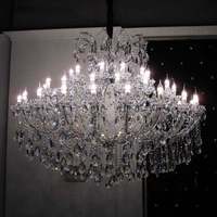 Lustre en cristal de luxe européen, grand modèle, noir, pour mariage, salle de banquet, villa, escalier, hôtel, décoration