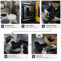 Pieds de canapé en plastique imitation bois noir en forme de L JIEYING, pieds de support de remplacement pour meubles, chaises, armoires et étagères