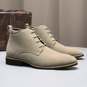 New British Retro Men's Boots High Quality Action <b>Leather</b> <b>Tooling</b> Boots Couple Ankle Boots for Men - Product Image 4