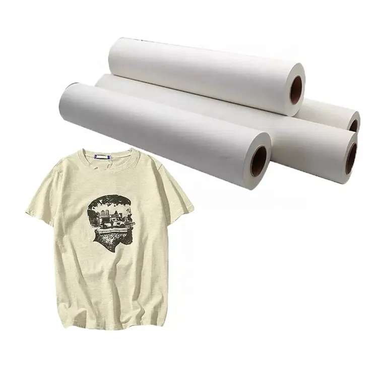 Rollos de papel de transferencia térmica por sublimación para camisetas, gran oferta de fábrica china