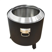 Brasero portable en acier Ronry RY-F0041 pour intérieur/extérieur, idéal pour les banlieues et les voyages, facile à transporter, design compact à faible émission de fumée, pour usage en terrasse.
