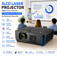 Livraison rapide, projecteur laser 3LCD, 7200 lumens ANSI, Wuxga, pilote USB pour salle de classe intelligente