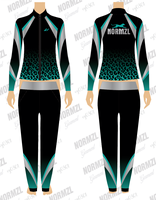 Ensemble de tenues d'échauffement personnalisées pour cheerleading avec strass AB, vêtements d'entraînement scintillants pour équipes de danse, survêtement de danse