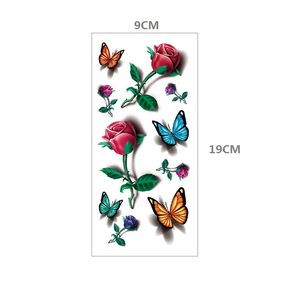 Adesivi per Tatuaggi Temporanei 3D a Forma <span class=keywords><strong>di</strong></span> Fiore e Farfalla, Impermeabili, Colorati CMYK, Facili da Applicare e Rimuovere - Product Image 5
