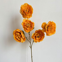 Bouquet de pivoines artificielles en soie à 5 têtes pour mariage et Saint-Valentin, décoration florale d'intérieur pour vase haut