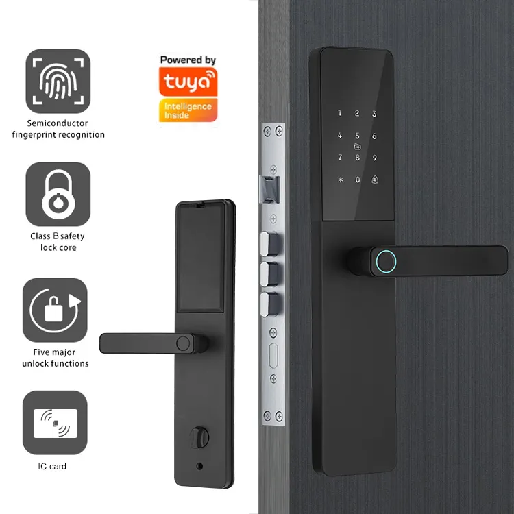 Giá bán buôn Wifi ttlock App 6V pin khô thông minh khóa cửa IC thẻ điện thoại thông minh App mở khóa sinh trắc học vân tay khóa thông minh