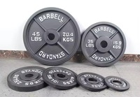 Plaques d'entraînement de force standard Lisglosports avec logo personnalisé, plaques de musculation en fonte pour haltères, poids de gym