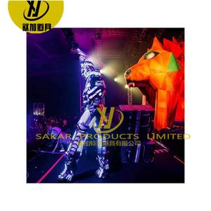 Conjunto de actuación de salón de baile con pantalla LED de control inalámbrico elegante unisex, trajes de baile de escenario luminosos futuristas - Product Image 6