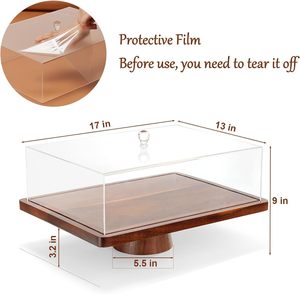 Bánh đứng với nắp, 2 trong 1 đa chức năng shatterproof phục vụ tấm và bánh tấm, hoàn hảo cho các bên, chay khay, trái cây - Product Image 2
