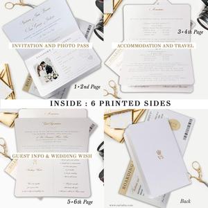 Pasaporte de lujo para avión, invitación de boda con tarjeta de embarque RSVP - Product Image 2