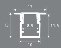Bande lumineuse linéaire en alliage d'aluminium anodisé LED haute luminosité 10*13mm pour armoire/placard/étagère 2700K blanc chaud doux