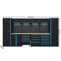 Armoire à outils industrielle modulaire, système de rangement pour atelier de course, établi de garage avec chariot mobile à 5 tiroirs