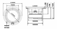 Haut-parleur de subwoofer audio à basses profondes de 4,5 pouces (45-020) avec cadre en aluminium de 4 pouces, aimant en ferrite de 100 mm, 50 W RMS