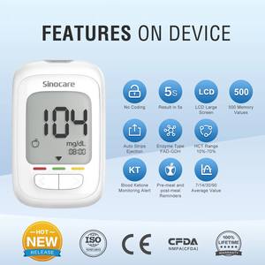 Medidor de Glucosa Sinocare, Glucómetro, Monitor de Azúcar en Sangre, con 50 <span class=keywords><strong>Tiras</strong></span> Reactivas para la Prueba de Glucosa en Sangre - Product Image 3