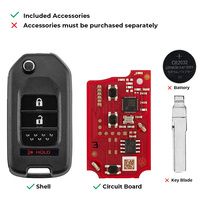 Llave Remota de Coche con 2 Botones para Xhorse Universal 433mhz 315mhz Serie XK XKHO22EN, Llave de Repuesto para Vehículo