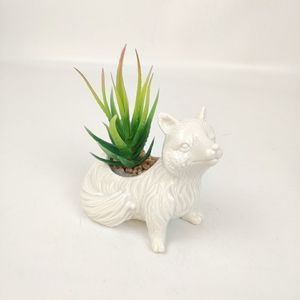 Casa Oficina escritorio decoración de cerámica Fox <span class=keywords><strong>en</strong></span> forma de suculentas maceta jardinera Cactus maceta - Product Image 2