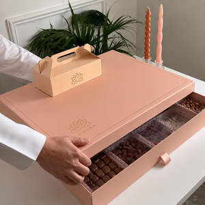 Boîtes de traiteur jetables écologiques personnalisées pour desserts, sucreries, café et biscuits, avec séparateurs pour boîtes alimentaires marron - Product Image 5