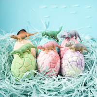 6 bombes de bain pour enfants avec jouet surprise dinosaure, boules de bain parfumées aux huiles essentielles naturelles, cadeau pour filles et garçons