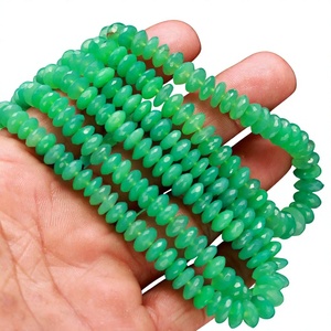 Cuentas Redondas de Crisoprasa Natural de 7-8 mm, Cuentas de Piedras Preciosas Facetadas con Corte Alemán, Cuentas de Crisoprasa al por Mayor, 16 Pulgadas - Product Image 1
