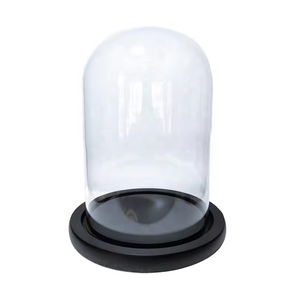 Venta directa de fábrica, cúpula de campana de cristal con pantalla transparente decorativa personalizada con Base de madera para regalos - Product Image 6