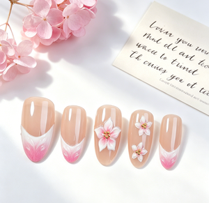 <span class=keywords><strong>Uñas</strong></span> <span class=keywords><strong>Postizas</strong></span> con Diseño Floral Rosa, <span class=keywords><strong>Uñas</strong></span> <span class=keywords><strong>Postizas</strong></span> en Forma <span class=keywords><strong>de</strong></span> Almendra, Color Rosa Pálido, Venta al por Mayor, Decoración para Fiestas y Uso Diario - Product Image 2
