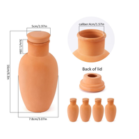 Globe d'arrosage en argile de 3,1 pouces avec couvercle, arrosoir en terre cuite simple pour l'irrigation des plantes