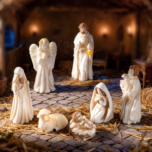 Christmas Jesus Nativity Scene Collection Miniature Holy Family Decor Resin Religious <strong>Crafts</strong> <strong>Figurines</strong> for Tabletop Chapel Decor - Product Image 1