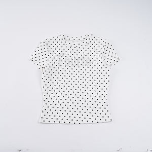 Camiseta Personalizable con Letras de Pedrería y Estampado de Puntos, Blusa de Manga Corta para Mujer, Estilo Simple, Top de Moda de Verano - Product Image 2