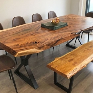 <span class=keywords><strong>Madera</strong></span> maciza de nogal sudamericano de lujo, moderna, económica y de moda, con borde natural, para restaurante, comedor. - Product Image 2
