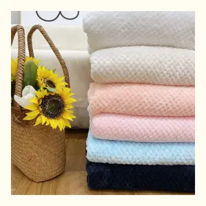 Bán hàng nóng đồng bằng jacquard flannel vải siêu mềm thổ cẩm jacquard vải 100% polyester ấm chăn vải cho nhà dệt