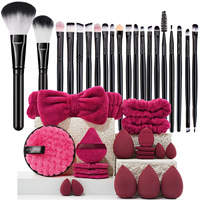 Ensemble complet de 40 pinceaux de maquillage professionnels en poils synthétiques pour le visage, avec pinceau à blush angulaire