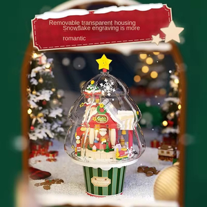 Ensemble de <span class=keywords><strong>micro</strong></span>-blocs de Noël : Machine à poupées et modèle en forme de gâteau, jouet éducatif DIY compatible <span class=keywords><strong>Lego</strong></span>, cadeau de Noël - Product Image 4