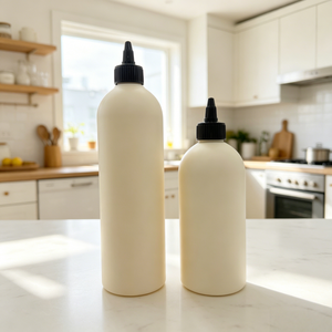 Botellas vacías <span class=keywords><strong>de</strong></span> PET para <span class=keywords><strong>aceite</strong></span> <span class=keywords><strong>de</strong></span> <span class=keywords><strong>oliva</strong></span> a granel, tipo squeeze para salsa, en acabados Graza, negro mate, naranja y verde, <span class=keywords><strong>de</strong></span> 100ml, con cuello largo y etiqueta - Product Image 3